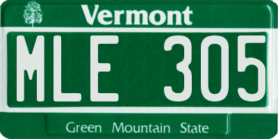 VT license plate MLE305