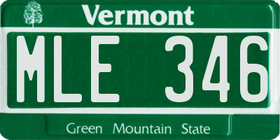 VT license plate MLE346