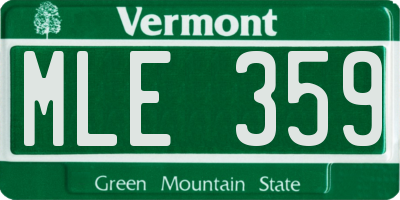 VT license plate MLE359