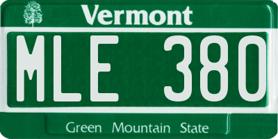 VT license plate MLE380
