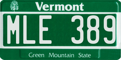 VT license plate MLE389