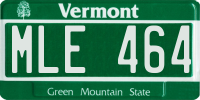 VT license plate MLE464