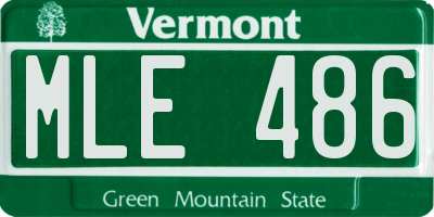 VT license plate MLE486