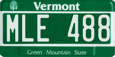 VT license plate MLE488