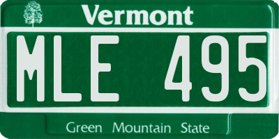 VT license plate MLE495