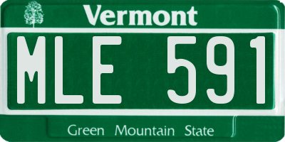VT license plate MLE591