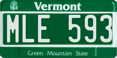 VT license plate MLE593