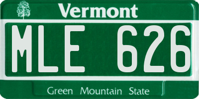 VT license plate MLE626