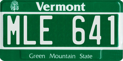 VT license plate MLE641