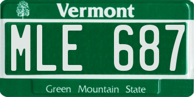 VT license plate MLE687