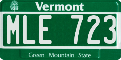 VT license plate MLE723