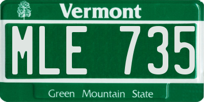 VT license plate MLE735