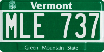 VT license plate MLE737