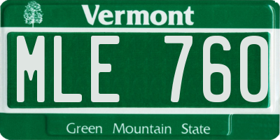 VT license plate MLE760