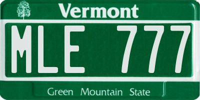 VT license plate MLE777