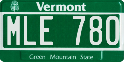 VT license plate MLE780
