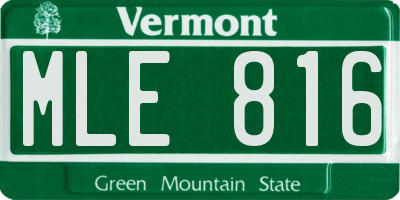 VT license plate MLE816