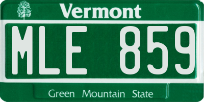 VT license plate MLE859