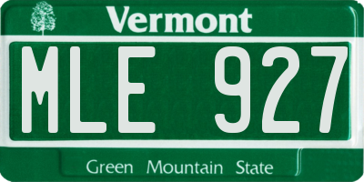 VT license plate MLE927