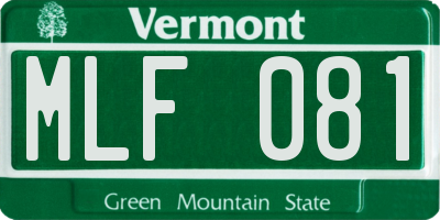 VT license plate MLF081