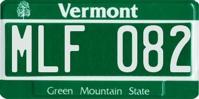 VT license plate MLF082