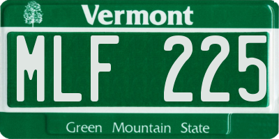 VT license plate MLF225