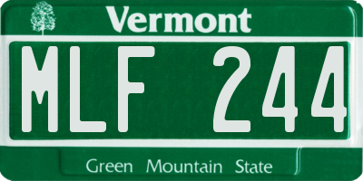 VT license plate MLF244