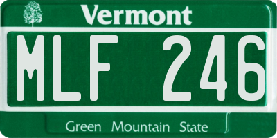 VT license plate MLF246