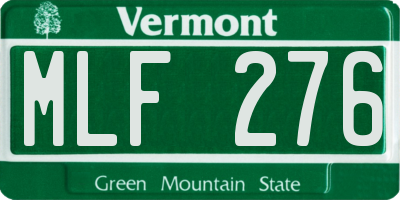 VT license plate MLF276