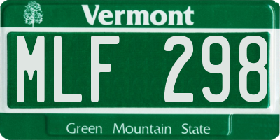 VT license plate MLF298