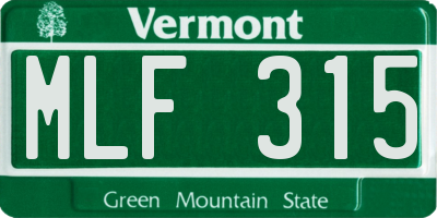 VT license plate MLF315
