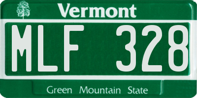 VT license plate MLF328