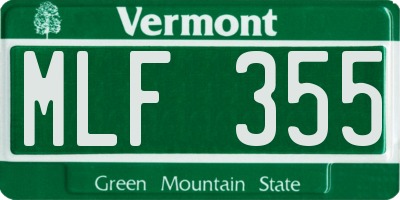 VT license plate MLF355
