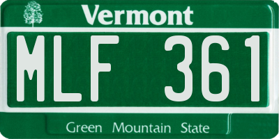 VT license plate MLF361