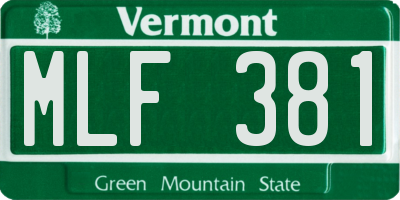 VT license plate MLF381