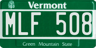 VT license plate MLF508