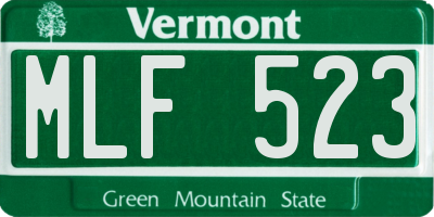 VT license plate MLF523