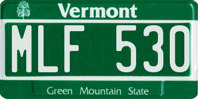 VT license plate MLF530