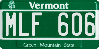 VT license plate MLF606