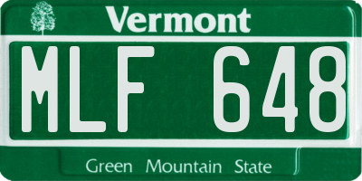 VT license plate MLF648