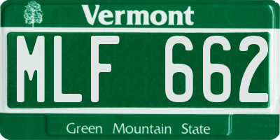 VT license plate MLF662