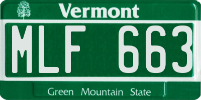 VT license plate MLF663
