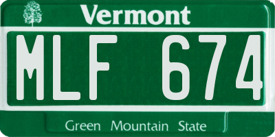 VT license plate MLF674