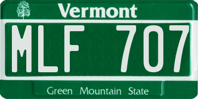 VT license plate MLF707