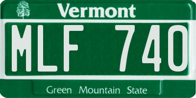 VT license plate MLF740