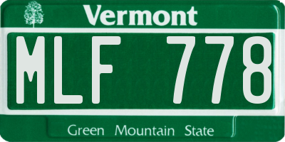 VT license plate MLF778