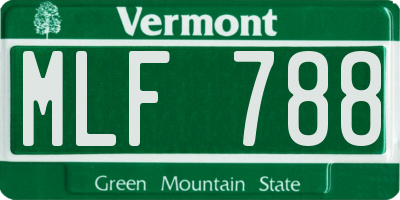 VT license plate MLF788