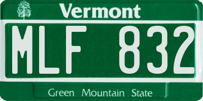 VT license plate MLF832
