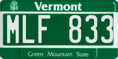 VT license plate MLF833