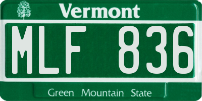 VT license plate MLF836